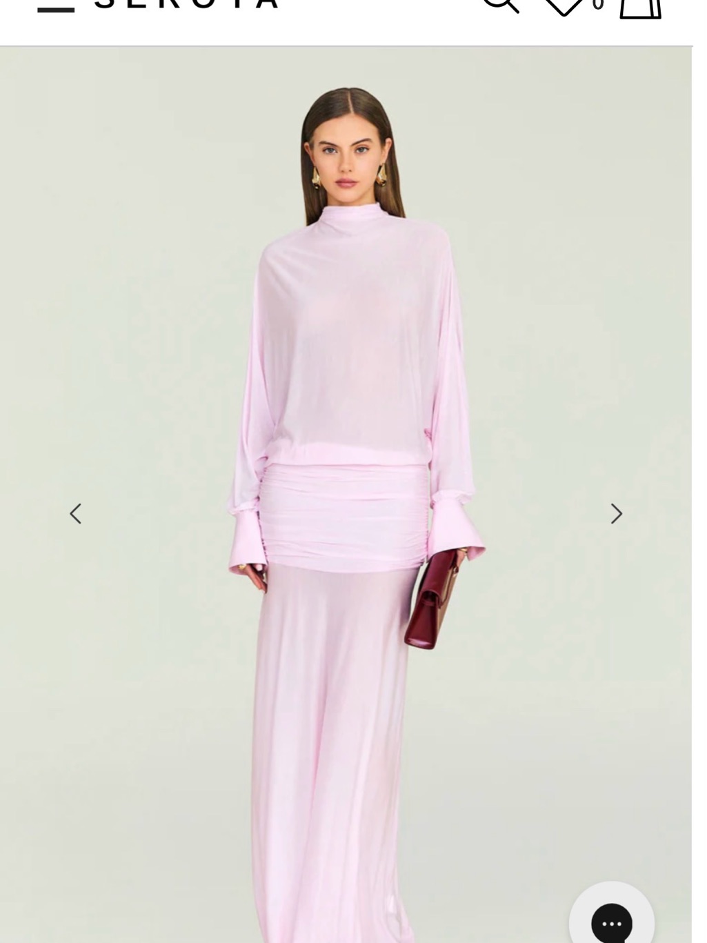 Seroya Light Pink Long Sleeve Maxi Dress Size Xs